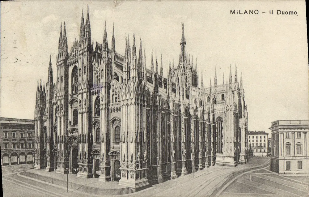 Milão - O Duomo — vista panorâmica — editor desconhecido, número de série não visível - Frente