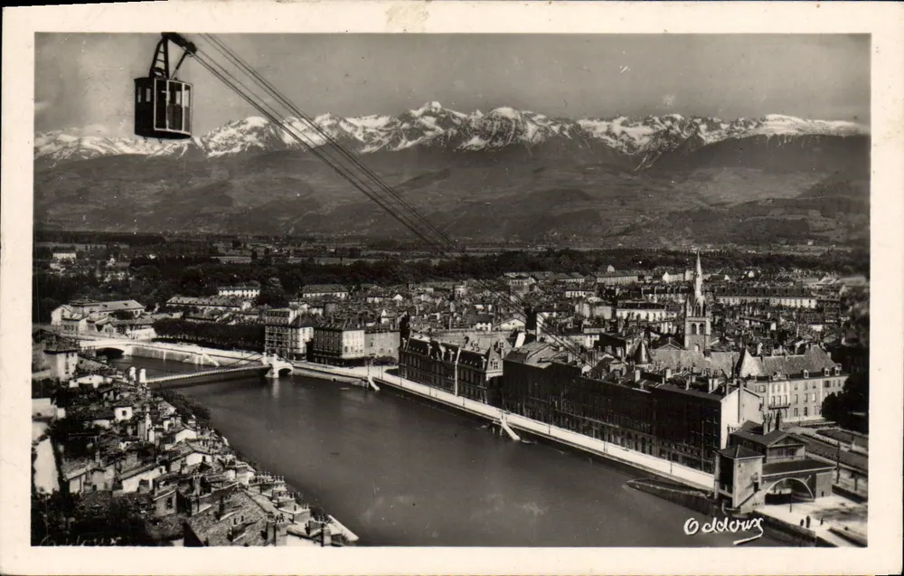Allgemeiner Blick auf Grenoble und die Alpen — Verlag Oddoux, Nr. 501 - Vorderseite