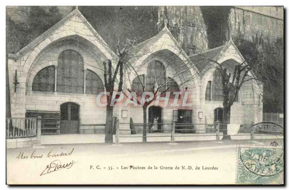 Die Becken der Grotte von Notre-Dame de Lourdes — F. C. - 35 — Verlag F. C. - Vorderseite