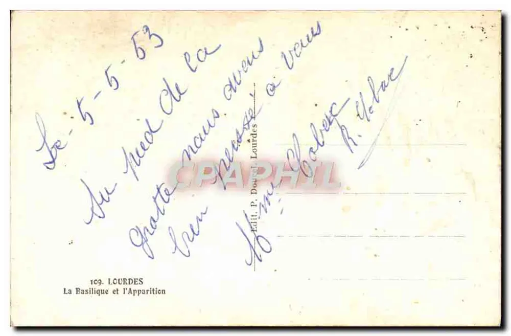 Lourdes — A Basílica e a Aparição — Ed. P. Dacel Lourdes - Verso