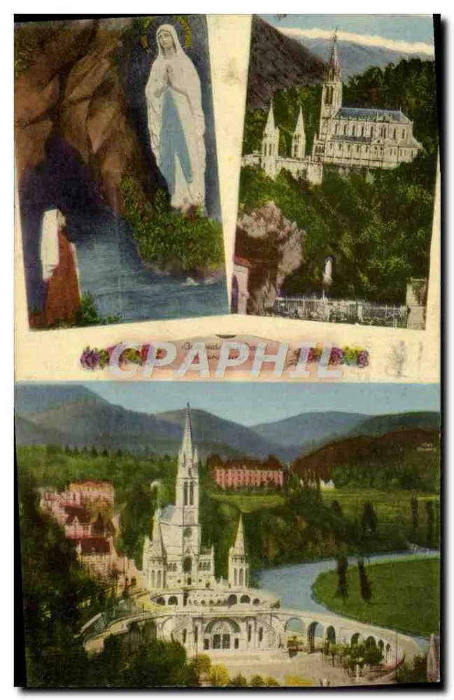 Lourdes — A Basílica e a Aparição — Edit. P. Dauzet, Lourdes, n°109 - Frente