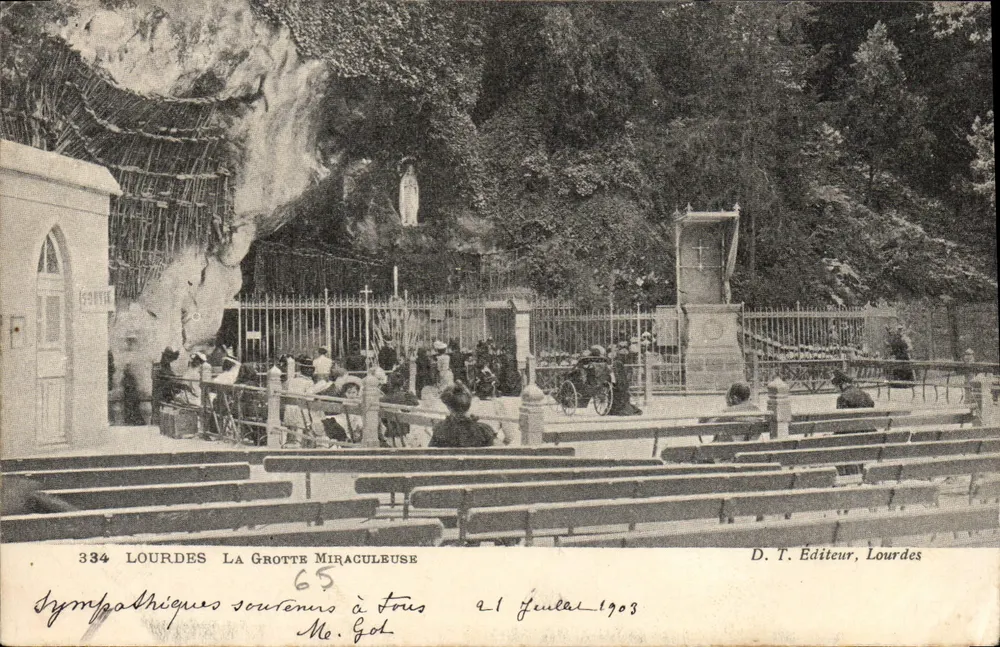 Lourdes — A Grotta Milagrosa — D. T. Editora, Lourdes, n° 334 - Frente