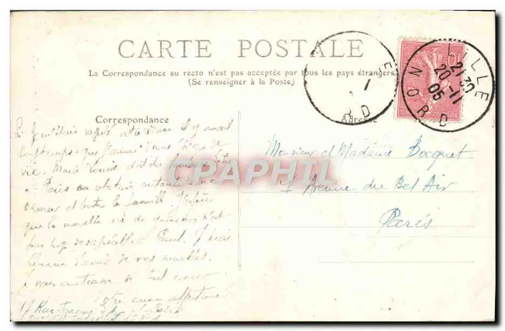 LILLE - A Estátua Faidherbe - E. C. - n°25 - Verso
