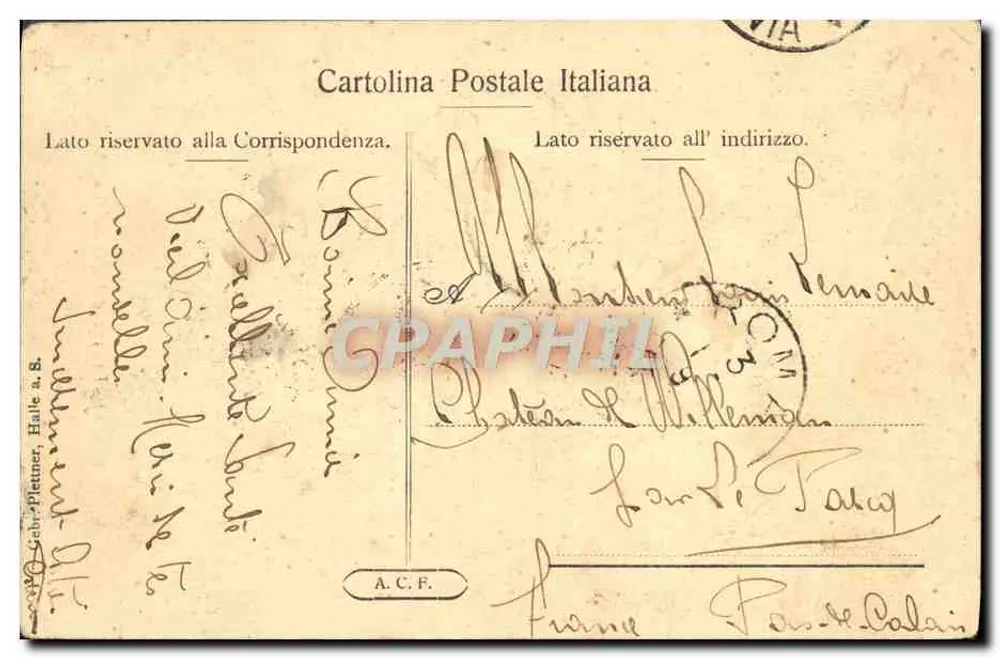 Palácio do Quirinal — Obélisco do Quirinal — Cartolina Postal Italiana - Verso