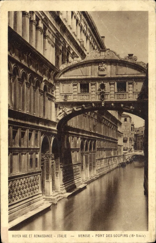 Veneza — Ponte dos Suspiros — Idade Média e Renascimento — Braun & Cie, Paris, n° 374 - Frente
