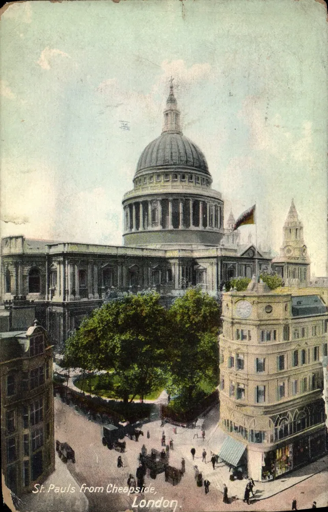 St. Paul's from Cheapside, London — vue panoramique — éditeur non identifié - Frente