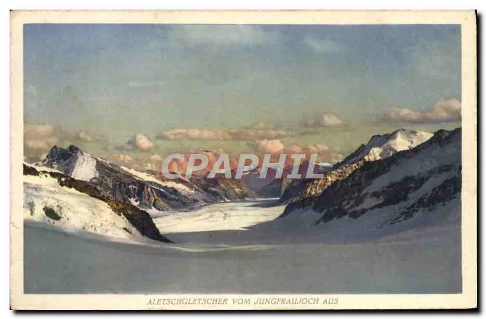 Aletschglacier gezien vanaf het Jungfraujoch — uitgave Verlag Bazare der Jungfraubahn - Voorkant