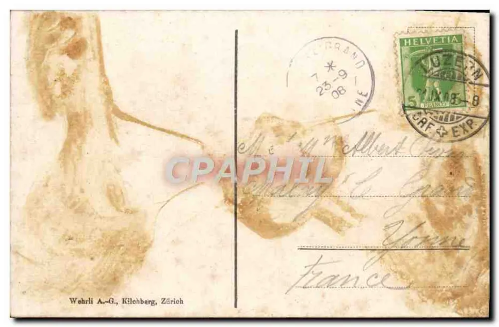 Lucerna — Estação de trem, correio e Pilatus — editor Wehrli A.-G., Kilchberg, Zurique - Verso