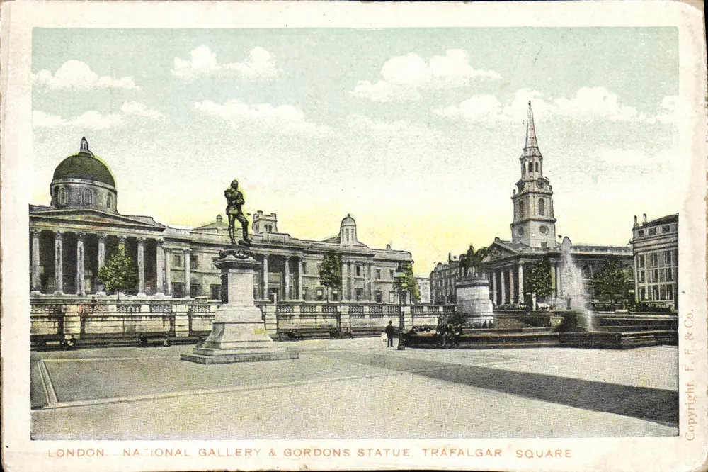 Nationalgalerie & Statue von Gordon — Trafalgar Square — Verlag F. F. & Co. - Vorderseite