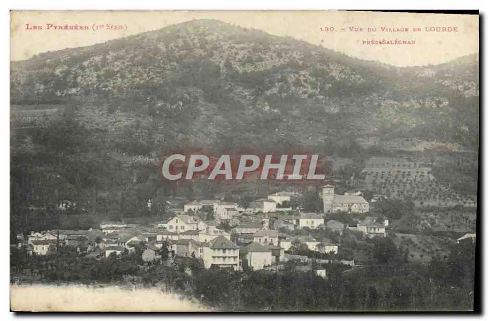 Ausblick auf das Dorf Lourde (Prés-Saléchan) — Die Pyrenäen (1. Serie) — n° 430 - Vorderseite