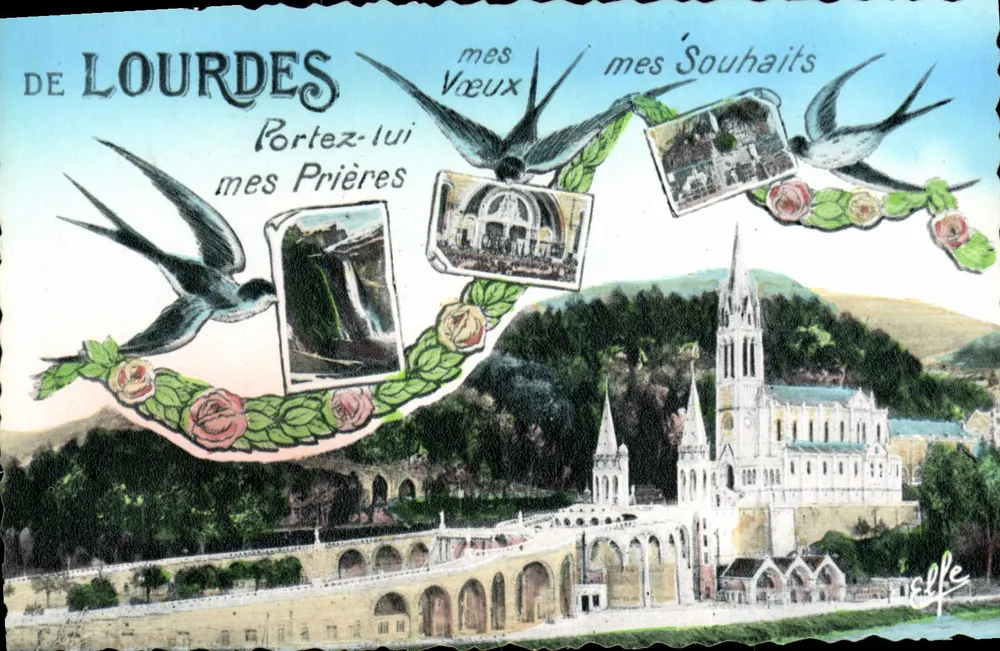 Lourdes — Vista da basílica e do ponte — Editions Lahouche-Odant - Frente
