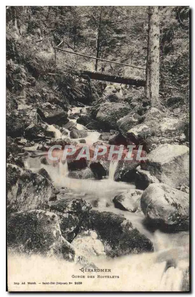 Gérardmer — Gorge dos Roitelets — Imp. Ad. Walek, Saint-Dié (Depositado) N° 2103 - Frente