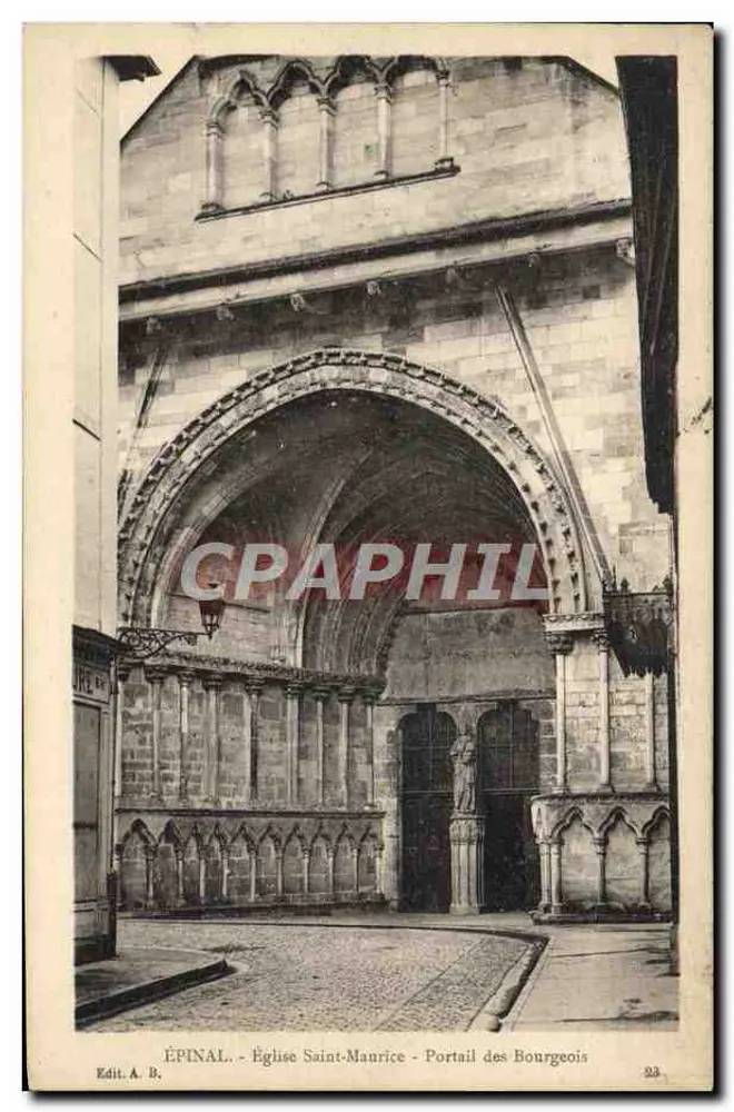Épinal - Kirche Saint-Maurice - Portal der Bourgeois — Verlag A. B. Nr. 23 - Vorderseite