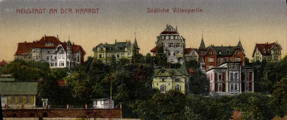 Neustadt an der Hardt — Südliche Villenpartie — Verlag J.356, Straßburg - Vorderseite