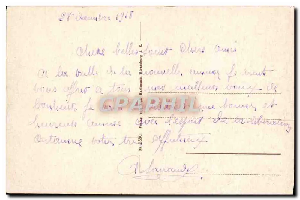 Neustadt an der Hardt — Südliche Villenpartie — Verlag J.356, Straßburg - Rückseite