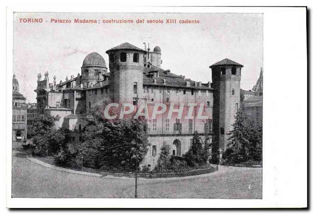 Turim - Palazzo Madama; construção do século XIII em ruínas. - Frente