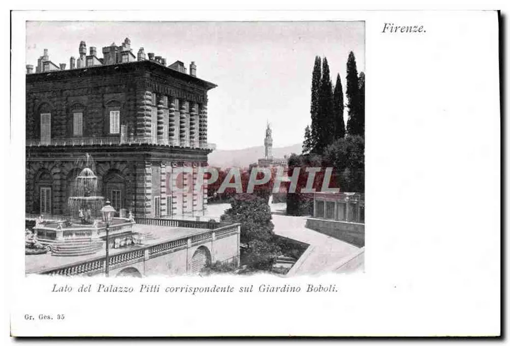 Palazzo Pitti — lado correspondente ao Giardino Boboli — Gr. Ges. 35 - Frente