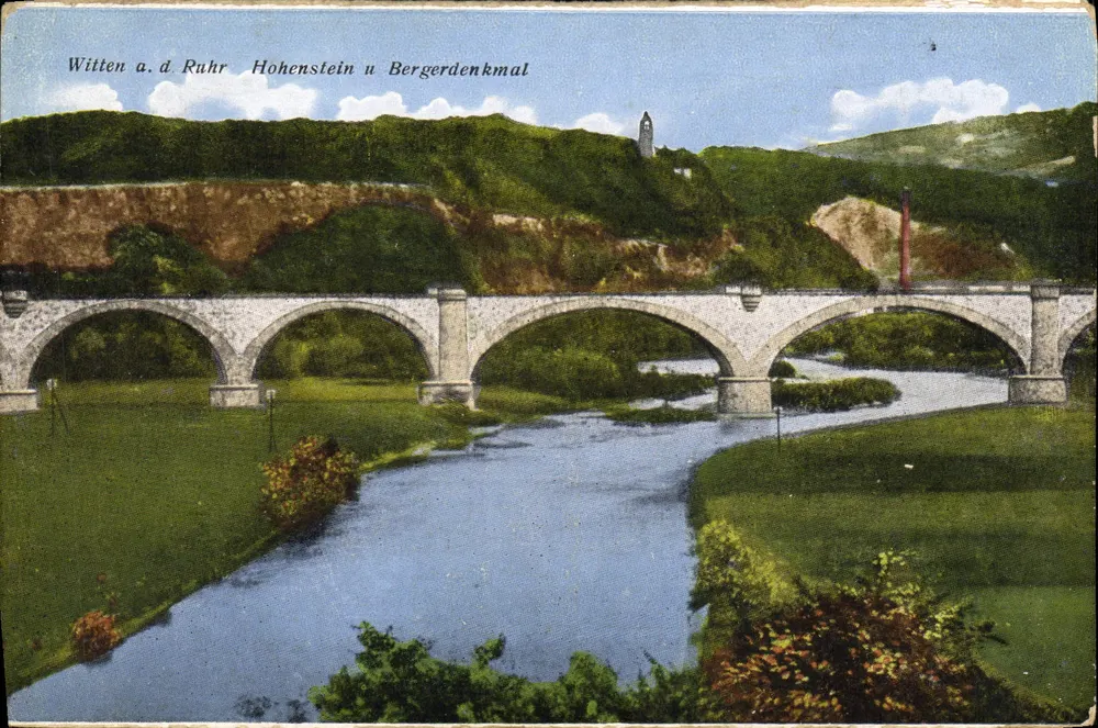 Witten a.d. Ruhr — Hohenstein u. Bergerdenkmal — Hermann Lorch, Kunstausgabe Dortmund Nr. 44348 - Awers