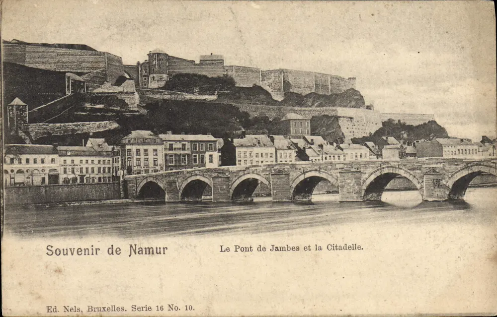 Namur — Die Brücke von Jambes und die Zitadelle — Ed. Nels, Brüssel. Serie 16 Nr. 10. - Vorderseite