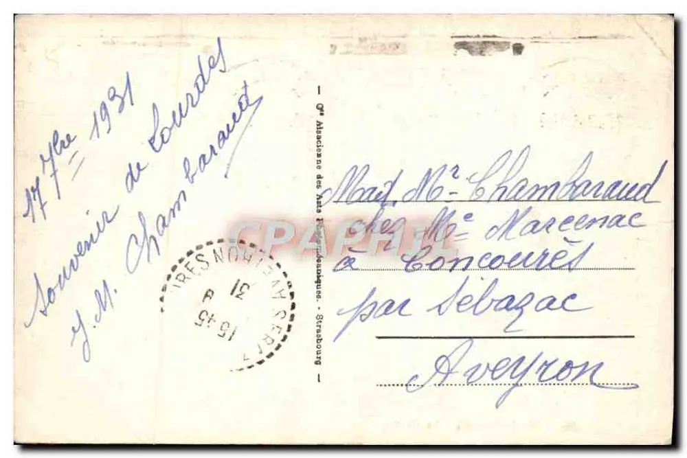Lourdes - A Gruta — visita à gruta de Lourdes — editor não identificado, n° 55 - Verso