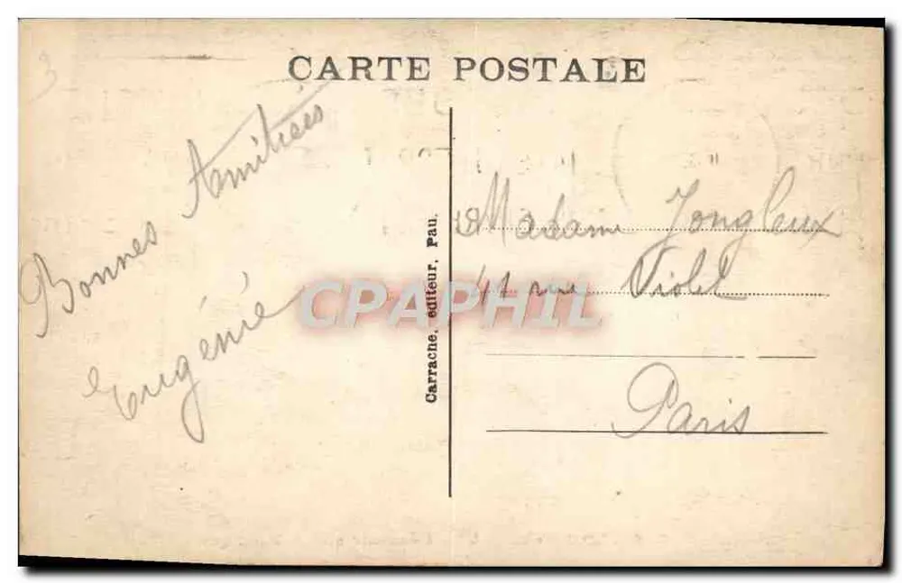 Lourdes — Vista General sobre la Basílica — C. C. 55, editada por Carrache, Pau - Reverso