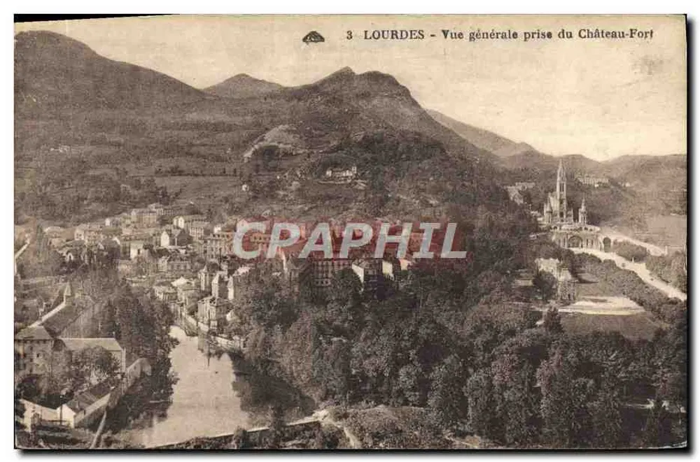 Lourdes - Allgemeiner Blick vom Schloss-Fort — Verlag: Association des Arts Phonocaniques, Brestbourf - Vorderseite