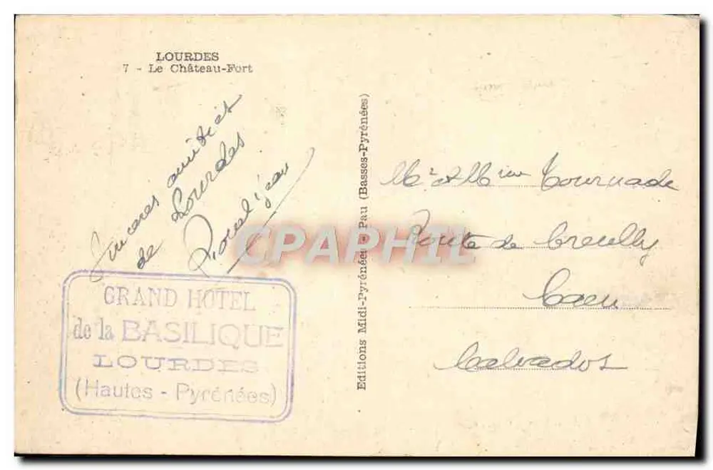 Lourdes — O Castelo-Porta — Edições Midi-Pirineus - Verso