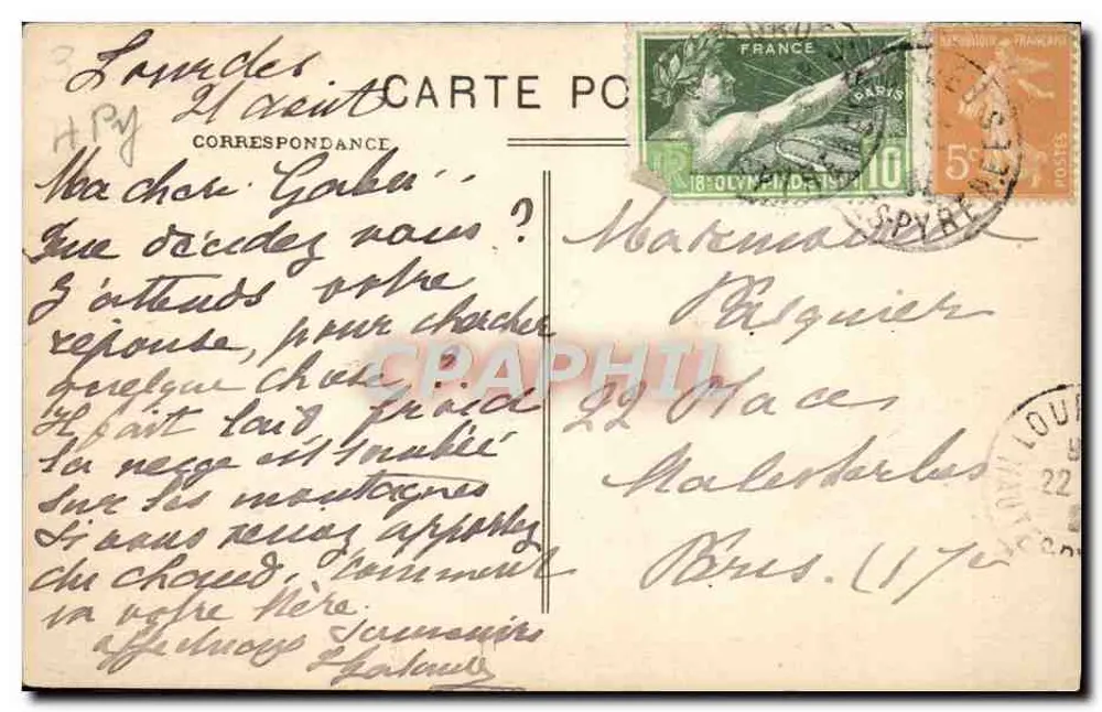 Lourdes — Vista Geral — Streygcol, edição Limôges-Lourdes - Verso