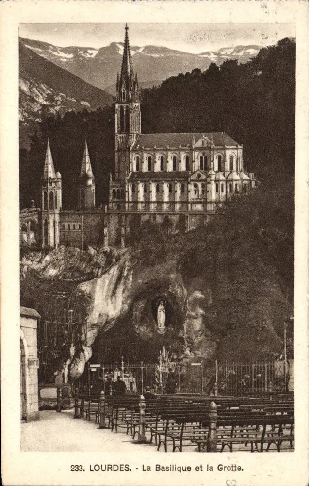 Lourdes - A Basílica e a Gruta - Editor DURPÉT, n° 233 - Frente