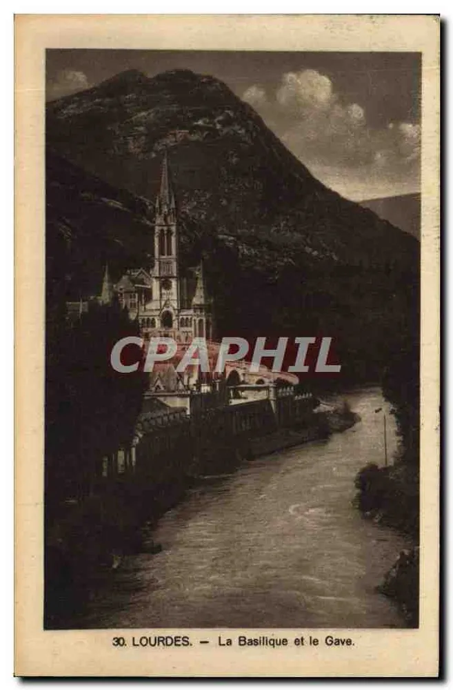 Lourdes — A Basílica e o Gave — n°30 - Frente