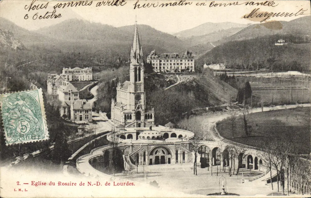 Kirche des Rosenkranzes der Jungfrau von Lourdes — Marguerite — L. M., L. - Vorderseite