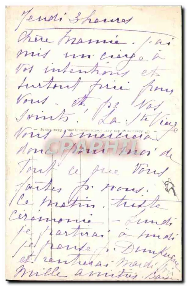 Lourdes - A Basílica e o Gave — Bilhete postal antigo n°23, editor Alexandre Léonard des Arts Photographiques, Strasbourg - Verso