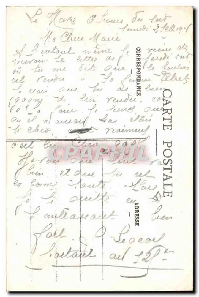 Le Havre - Bassin du Commerce und Place Gambetta — C.V. 2048 - Rückseite