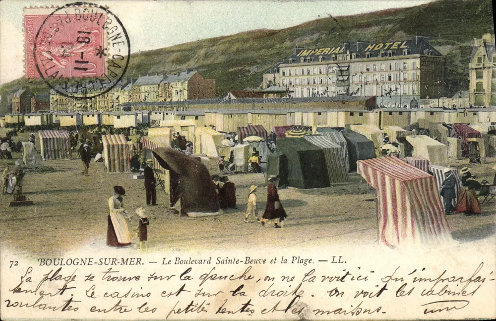 Boulogne-sur-Mer — Der Boulevard Sainte-Beuve und die Strandpromenade — LL. — L'Imprimerie Nouvelle Photographique, Paris - Vorderseite