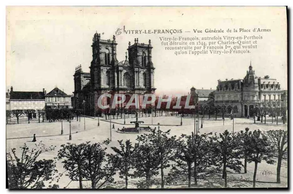 Vitry-le-François — Allgemeiner Blick auf den Place d'Armes — unbekannter Verleger - Vorderseite