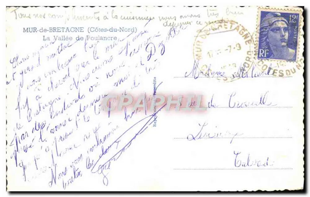 La Valle di Poulancré — Mur-de-Bretagne (Côtes-du-Nord) — editore non identificato - Verso