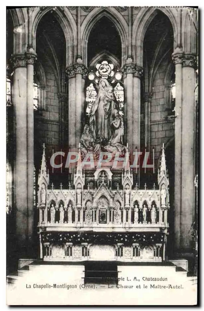 La Chapelle-Montligeon (Orne) — Der Chor und der Hauptaltar — Verlag L. A., Chateaudun - Vorderseite