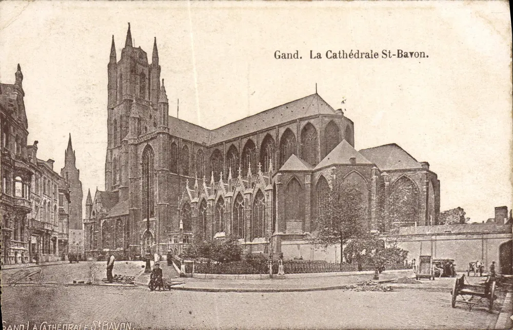 Gent. De Sint-Baafskathedraal. - Voorkant