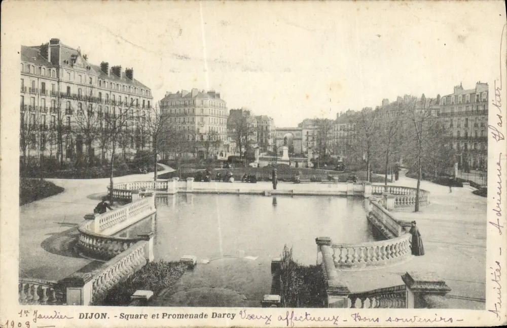 Dijon - Square et Promenade Darcy — 1ère Jardiner, n°1909 - Frente