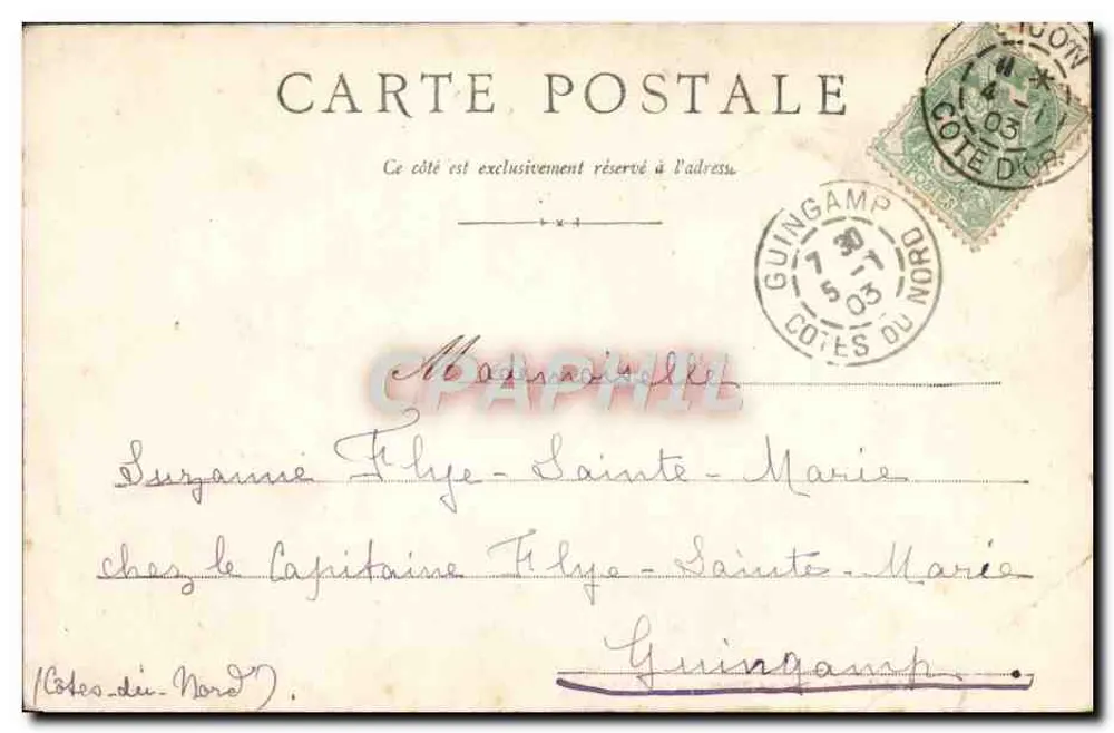 Dijon - Square et Promenade Darcy — 1ère Jardiner, n°1909 - Verso