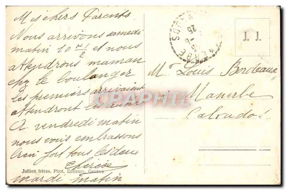 Margens do Ródano — Genebra — J. J. 2676 - Verso