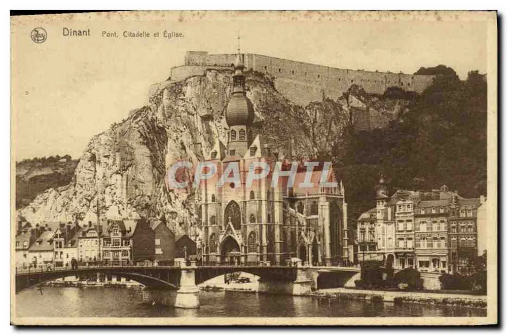 Dinant — Ponte, Cidadela e Igreja — N. Thill, Bruxelas - Frente