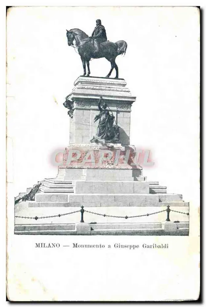 Milano — Monumento a Giuseppe Garibaldi — Cartolina Postale Italiana - Frente