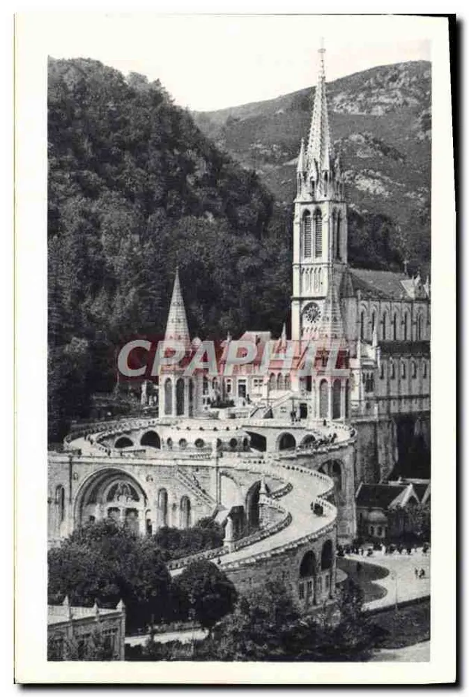 Lourdes — A Basílica, vista lateral — Edição P. D. n°104 - Frente