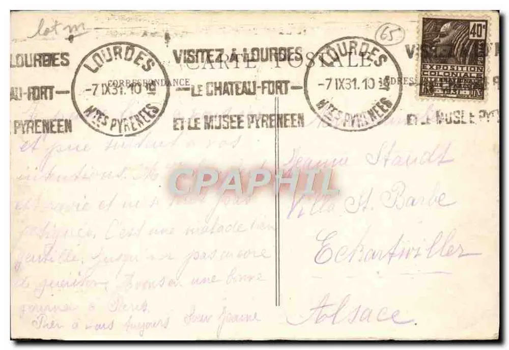 Les Pyrénées — Station du Calvaire à Lourdes — éditeur Lourdes, n° 38 - Verso