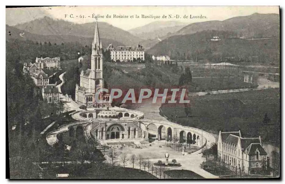 Kirche des Rosenkranzes und die Basilika Notre-Dame de Lourdes — F.C. - 63 - Vorderseite