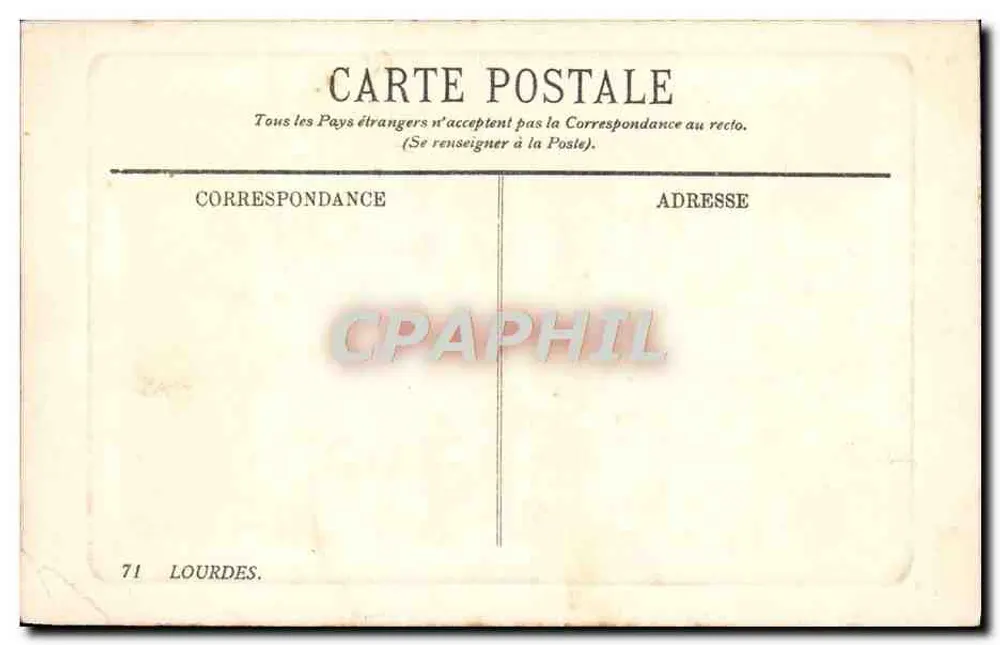 A Virgem Coroada — Lourdes — editor LL - Verso