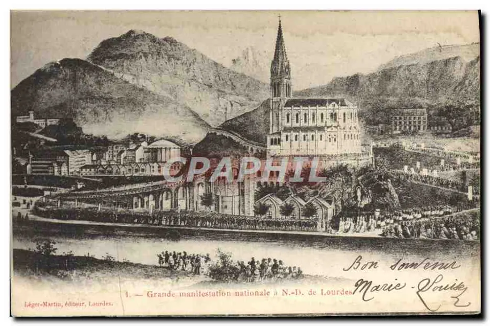 Große nationale Demonstration an der N.-D. de Lourdes — Léger-Martin, Verlag, Lourdes - Vorderseite