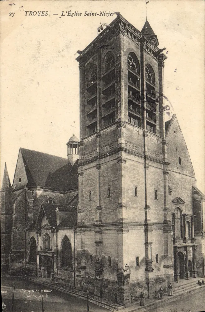 Troyes — A Igreja de São Nizier — Gruyères, Ed. J.E.D. n°27 - Frente