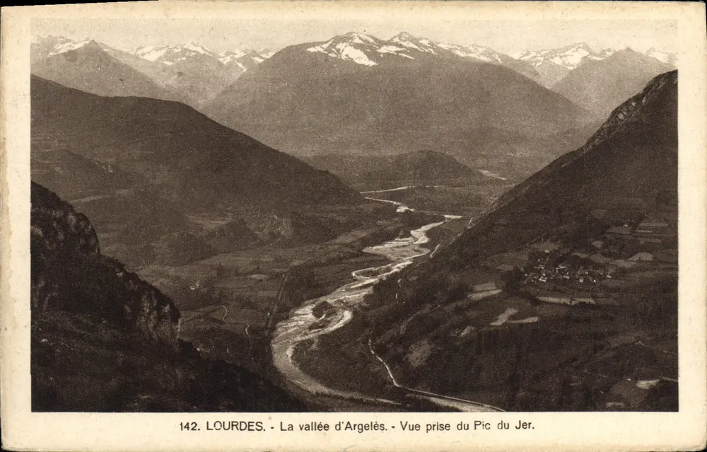 Lourdes - Die Tal der Argelès - Ansicht vom Pic du Jer - Vorderseite